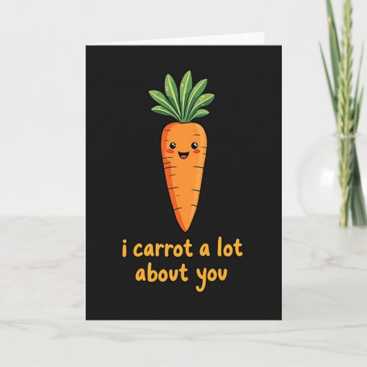 Cute Carrot Love About You Card Karte (Vorderseite)