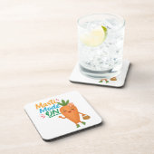 Cute Carrot Masti Mode ON Coasters Set Fun Cartoon Getränkeuntersetzer (Rechte Seite)