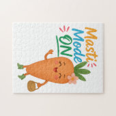 Cute Carrot Masti Mode ON Puzzle Fun Cartoon Cute  (Horizontal)