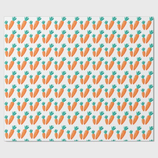 Cute Carrot Pattern Wrapping Paper Geschenkpapier (Flach)