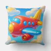 Cute Cartoon Airplane Kissen (Vorderseite)