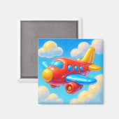 Cute Cartoon Airplane Magnet (Vorderseite/Rückseite)