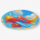Cute Cartoon Airplane Pappteller (Schrägansicht)