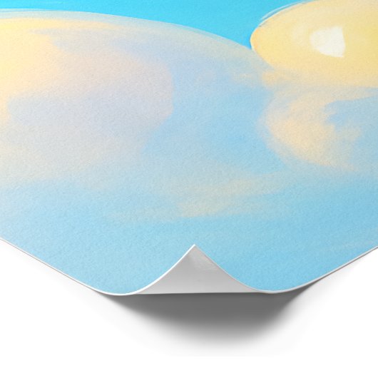 Cute Cartoon Airplane Poster (Ecke)