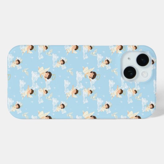 Cute Cartoon Angels And Doves Seamless Pattern Case-Mate iPhone Hülle (Rückseite (Horizontal))