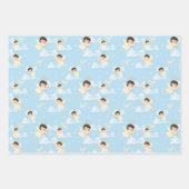 Cute Cartoon Angels And Doves Seamless Pattern Geschenkpapier Set (Vorderseite 3)
