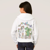 Cute Cartoon Animal Friends Girls' Hoodie (Schwarz voll)