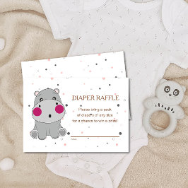 Cute Cartoon Animal Gender Neutral Diaper Raffle Begleitkarte