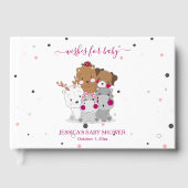 Cute Cartoon Animals Gender Neutral Baby Shower Gästebuch (Vorderseite)