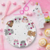 Cute Cartoon Animals Gender Neutral Baby Shower Pappteller (Party)