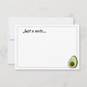 Cute Cartoon Avocado Custom Just a Note Mitteilungskarte (Vorderseite)