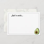 Cute Cartoon Avocado Custom Just a Note Mitteilungskarte (Vorne/Hinten)