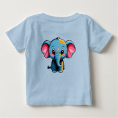 Cute Cartoon Baby Elephant Baby T-shirt (Rückseite)