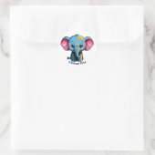 Cute Cartoon Baby Elephant Runder Aufkleber (Tasche)