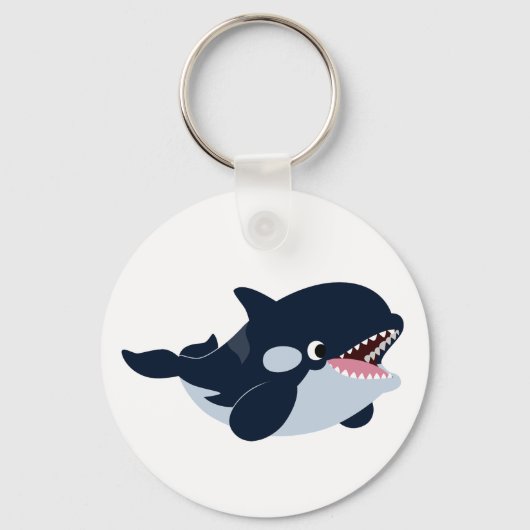 Cute Cartoon Baby Orca Keychain Schlüsselanhänger (Vorderseite)