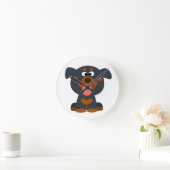 Cute Cartoon Baby Rottweiler Runde Wanduhr (Zuhause)