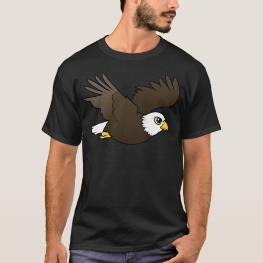 Cute Cartoon Bald Eagle in Flight Birdorable Bird  T-Shirt (Vorderseite)