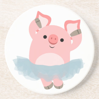 Cute Cartoon Ballerina Pig Coaster Untersetzer