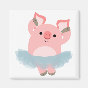 Cute Cartoon Ballerina Pig Magnet