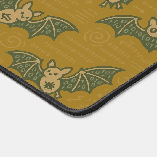 Cute Cartoon Bats Flying Binary Code Schreibtischunterlage (Ecke)