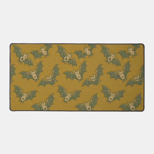 Cute Cartoon Bats Flying Binary Code  Schreibtischunterlage (Vorderseite)
