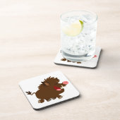 Cute Cartoon Beaming Wild Boar Coasters Untersetzer (Rechte Seite)