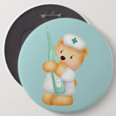 Cute Cartoon Bear Nurse  Button (Vorne & Hinten)