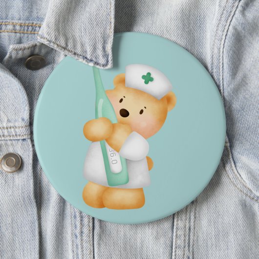 Cute Cartoon Bear Nurse  Button (Beispiel)