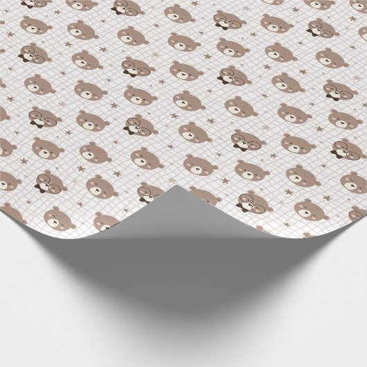 Cute Cartoon Bear Pattern Wrapping Paper Roll Geschenkpapier (Ecke)