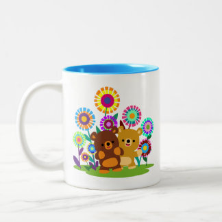 Cute Cartoon Bears' Garden Mug Zweifarbige Tasse