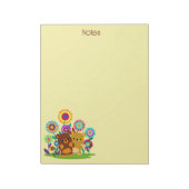 Cute Cartoon Bears' Garden Notepad Notizblock (Rotiert)