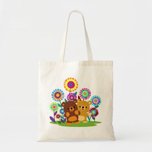 Cute Cartoon Bears' Garden Tote Bag Tragetasche (Vorne)