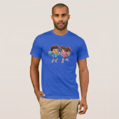 Cute Cartoon Boy and Girl Playing Padel Tennis – F T-Shirt (Vorne ganz)