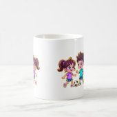 **Cute Cartoon Boy and Girl Playing Soccer Togethe Kaffeetasse (Mittel)