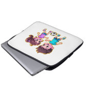 Cute Cartoon Boy and Girl Playing Soccer Together Laptopschutzhülle (Vorne Knopf)