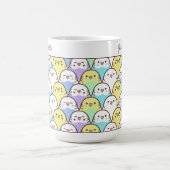 Cute Cartoon Budgie Parrot Pattern Name Kaffeetasse (Mittel)
