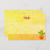 Cute Cartoon Cactus Painting Custom Monogram Mitteilungskarte (Vorne/Hinten)