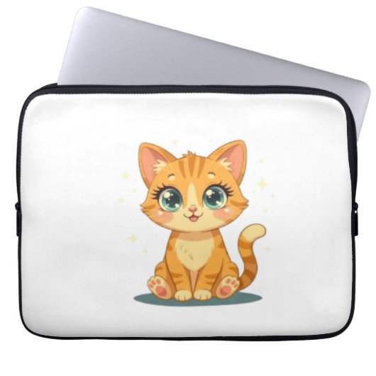 **Cute Cartoon Cat – Adorable Kitty Illustration** Laptopschutzhülle (Vorderseite)