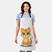 **Cute Cartoon Cat – Adorable Kitty Illustration** Schürze (Getragen)
