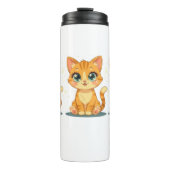 **Cute Cartoon Cat – Adorable Kitty Illustration** Thermosbecher (Vorderseite)