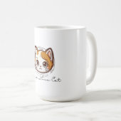 Cute Cartoon Cat Face Illustration Kaffeetasse (VorderseiteRechts)
