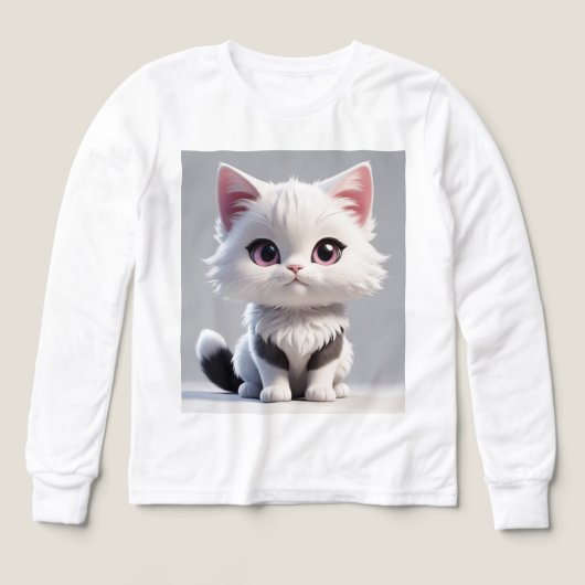 Cute Cartoon Cat Kids T-Shirt – Soft Cotton Comfor (Design Vorderseite)