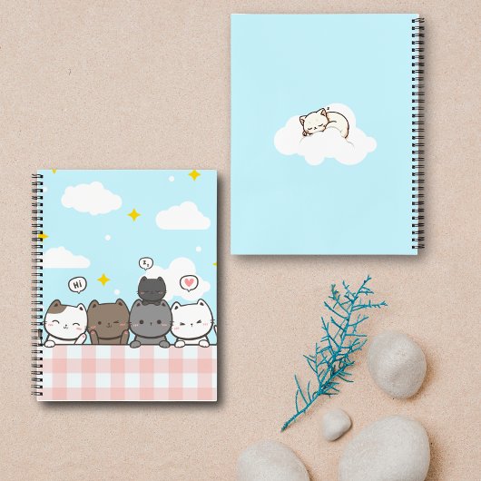 Cute Cartoon Cat Notebook  Notizblock