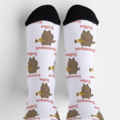 Cute Cartoon Cat Playing Trumpet Tribe Socken (Oben)