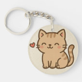 Cute Cartoon Cat Round Keychain – Full Print Desig Schlüsselanhänger (Vorderseite)