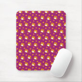 Cute Cartoon Cat Seamless Pattern | Kawaii Orange Mousepad (Mit Mouse)