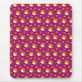 Cute Cartoon Cat Seamless Pattern | Kawaii Orange Mousepad (Vorne)