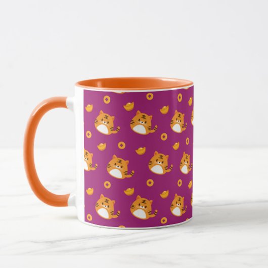 Cute Cartoon Cat Seamless Pattern | Kawaii Orange  Tasse (Links)