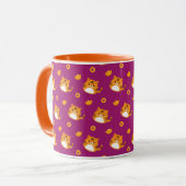 Cute Cartoon Cat Seamless Pattern | Kawaii Orange Tasse (Vorderseite Links)