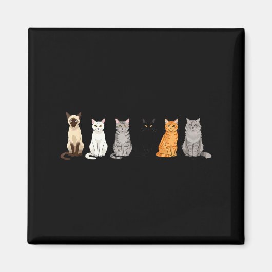 Cute Cartoon Cats For Cat Lovers Funny Cat Breed  Magnet (Vorne)